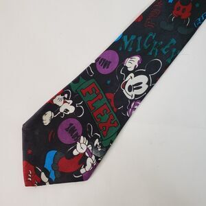 Vintage 90s Disney Mickey  Mouse Neck Tie Serafino Weightlifting Workout 61"